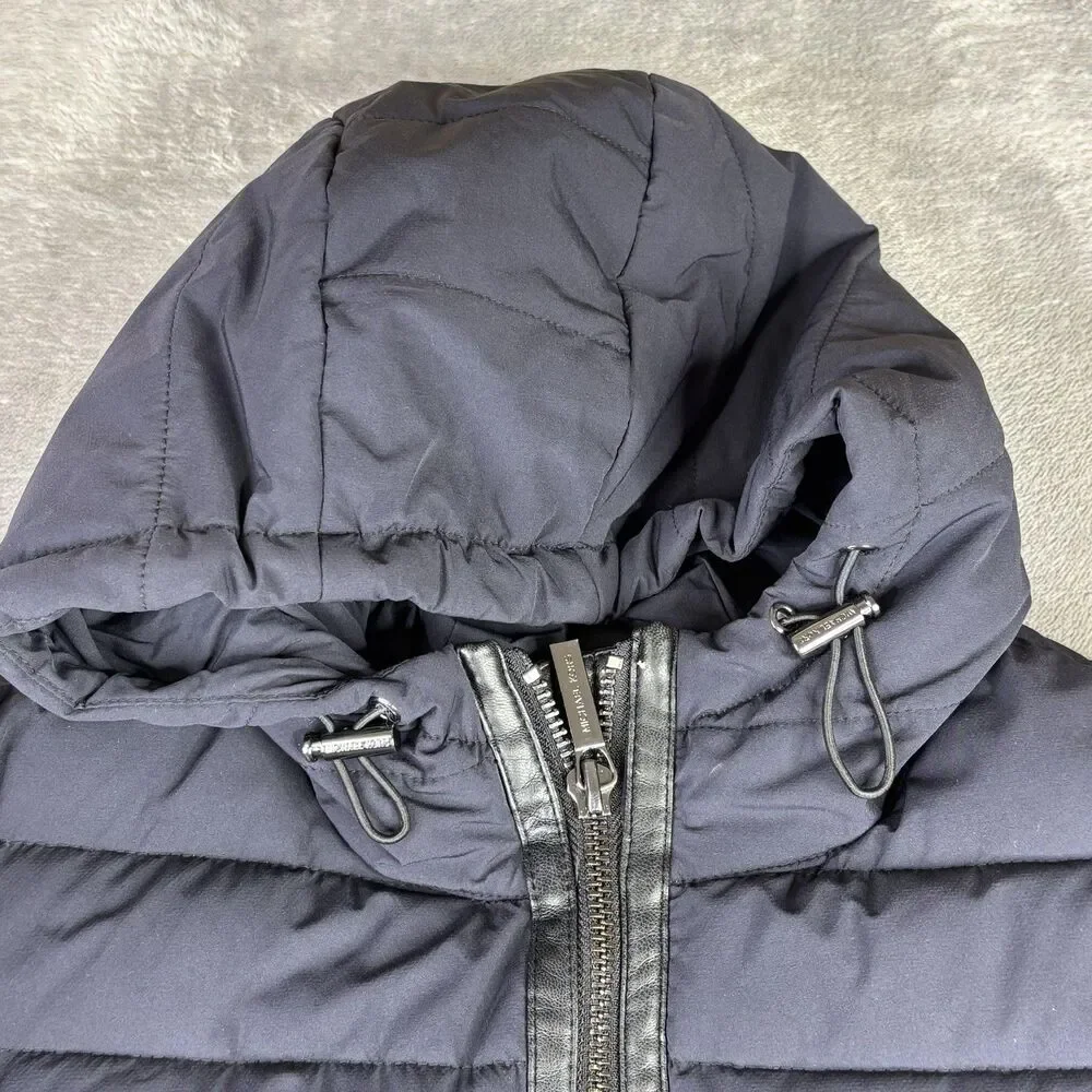 Michael Michael Kors Coat Womens XS Navy‎ Packable Puffer Hooded Long Quilted